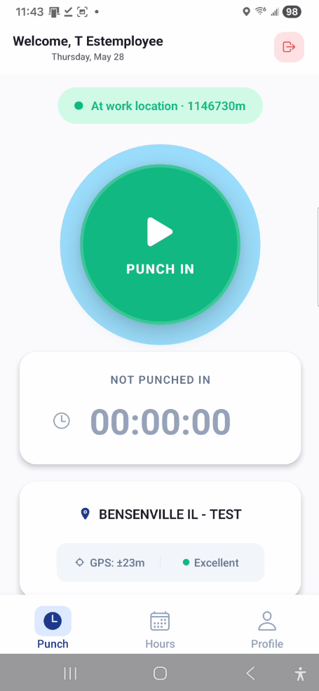 Punch In Screen